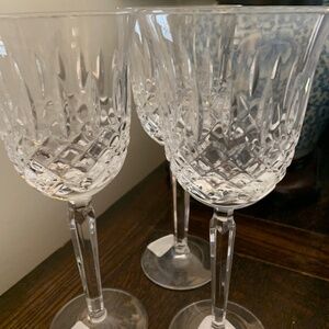 3 Waterford Kelsey Crystal White Wine Stems